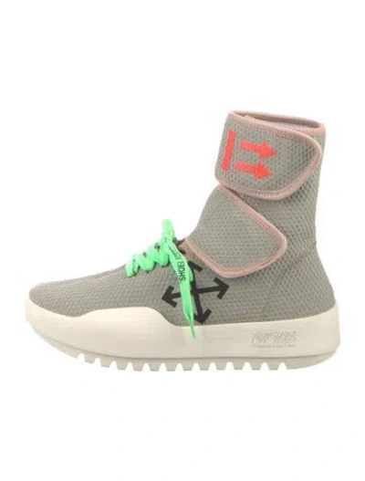 Pre-owned Off-white 2018 Cst-100 Lace-up Boots In Green