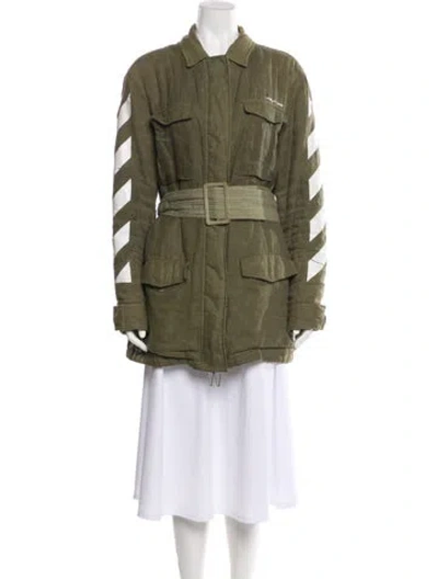 Pre-owned Off-white 2018 Diagonals Logo Utility Jacket In Green