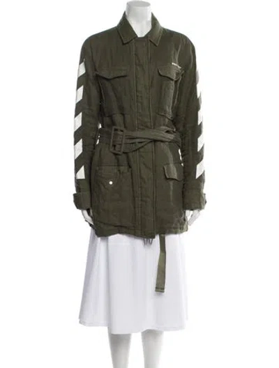 Pre-owned Off-white 2018 Diagonals Military Coat In Green