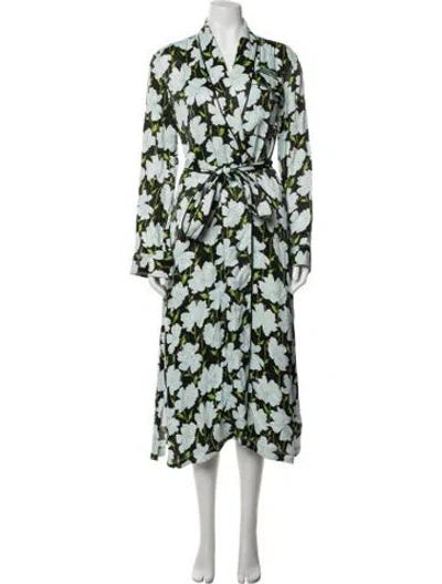 Pre-owned Off-white 2018 Floral Print Robe In Blue