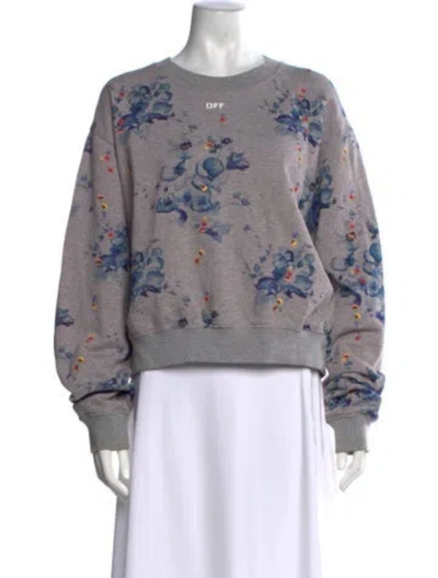 Pre-owned Off-white 2018 Floral Print Sweater W/ Tags In Gray