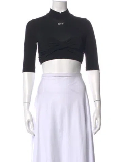 Pre-owned Off-white 2018 Graphic Print Crop Top In Black