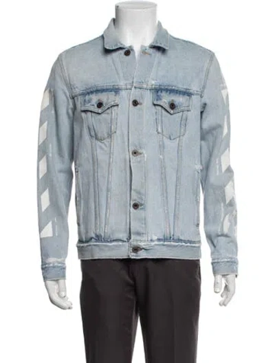 Pre-owned Off-white 2018 Graphic Print Denim Jacket In Blue