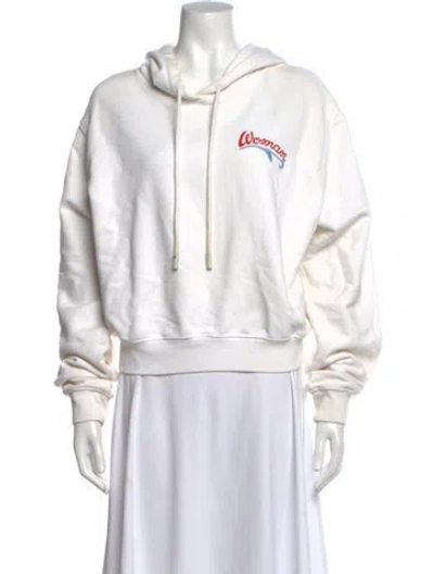 Pre-owned Off-white 2018 Graphic Print Hoodie In White