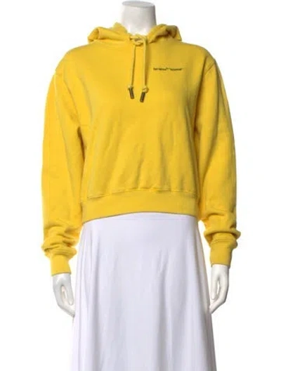 Pre-owned Off-white 2018 Graphic Print Hoodie In Yellow