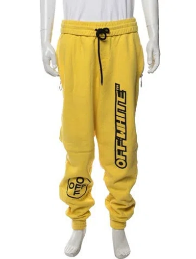 Pre-owned Off-white 2018 Graphic Print Lounge Bottoms In Yellow