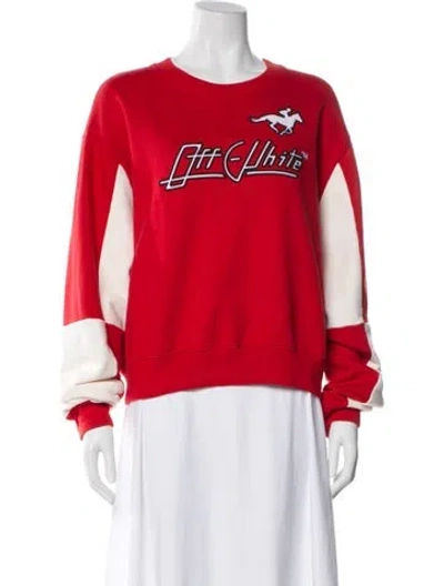 Pre-owned Off-white 2018 Graphic Print Sweatshirt In Red
