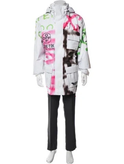 Pre-owned Off-white 2018 Graphic Print Utility Jacket In White