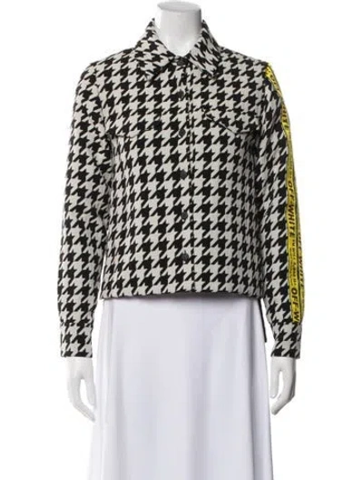 Pre-owned Off-white 2018 Houndstooth Industrial Blazer In Black