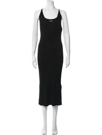 Pre-owned Off-white 2018 Midi Length Dress In Black