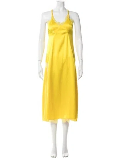 Pre-owned Off-white 2018 Midi Length Dress In Yellow