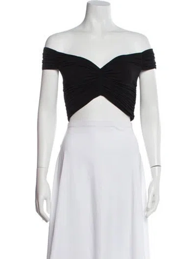 Pre-owned Off-white 2018 Off-the-shoulder Crop Top In Black