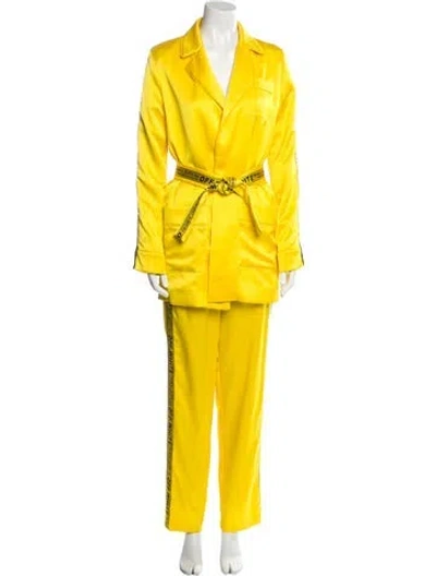 Pre-owned Off-white 2018 Pant Set In Yellow