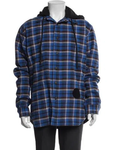 Pre-owned Off-white 2018 Plaid Print Jacket In Blue