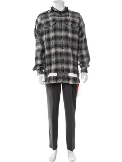 Pre-owned Off-white 2018 Plaid Print Parka W/ Tags In Black