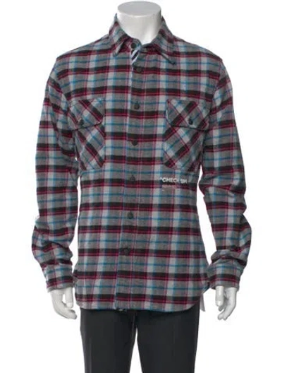 Pre-owned Off-white 2018 Plaid Print Shirt In Gray