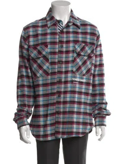 Pre-owned Off-white 2018 Plaid Print Shirt In Gray