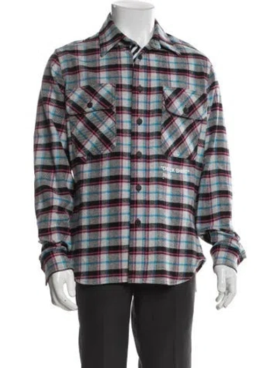 Pre-owned Off-white 2018 Plaid Print Shirt In Gray