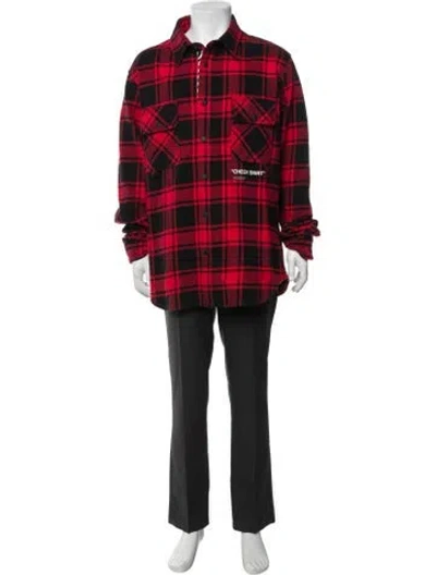 Pre-owned Off-white 2018 Plaid Print Shirt In Red
