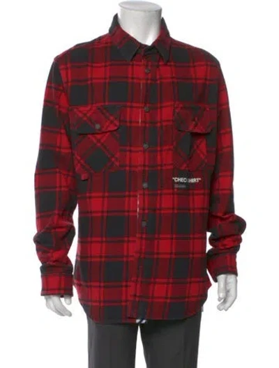 Pre-owned Off-white 2018 Plaid Print Shirt In Red