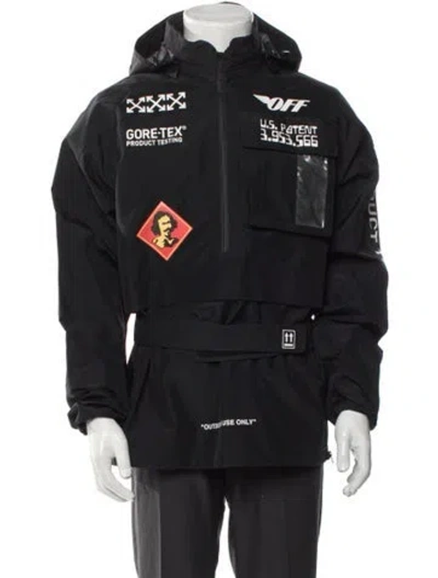 Pre-owned Off-white 2018 Signature Logo Parka In Black