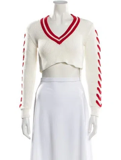 Pre-owned Off-white 2018 V-neck Sweater In Red