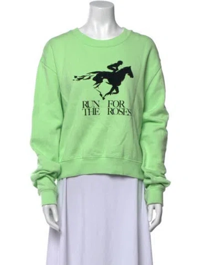 Pre-owned Off-white 2018 X 'run For The Roses' Sweater In Green