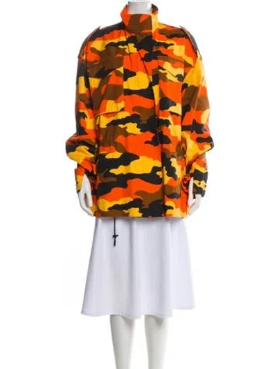Pre-owned Off-white 2019 Camouflage Print Jacket In Orange