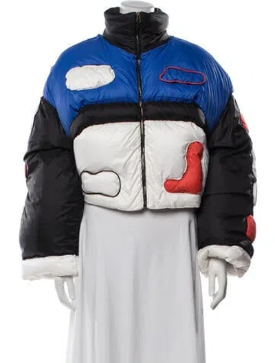 Pre-owned Off-white 2019 Colorblock Pattern Down Jacket In Black