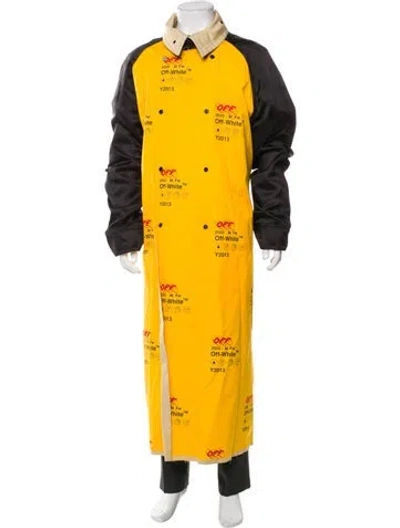 Pre-owned Off-white 2019 Colorblock Pattern Parka In Yellow