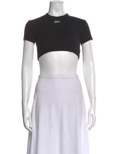 Pre-owned Off-white 2019 Crew Neck Crop Top In Black