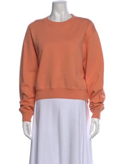 Pre-owned Off-white 2019 Crystal Diagonal Arrow Sweatshirt In Orange