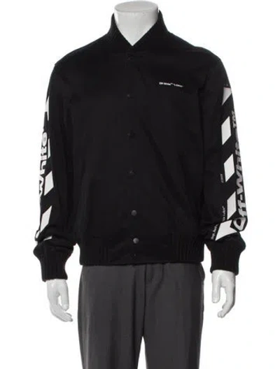 Pre-owned Off-white 2019 Diagonals Bomber Jacket In Black