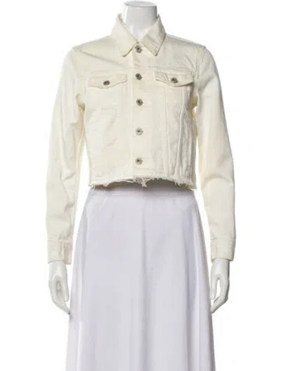 Pre-owned Off-white 2019 Floral Arrows Denim Jacket In White