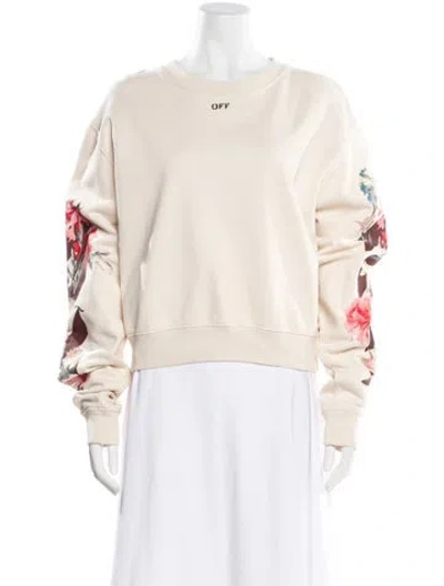 Pre-owned Off-white 2019 Floral Diagonals Sweatshirt In Neutral