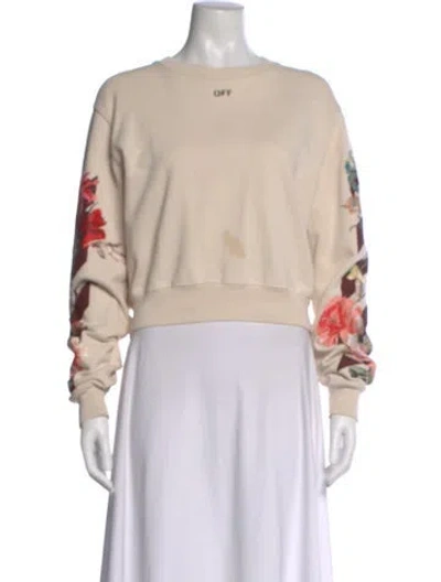 Pre-owned Off-white 2019 Floral Print Sweatshirt In Neutral