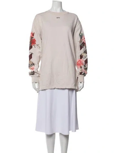 Pre-owned Off-white 2019 Floral Print Sweatshirt In Pink