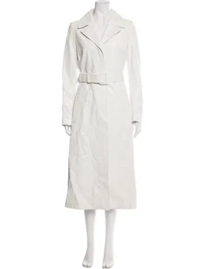 Pre-owned Off-white 2019 Goat Leather Trench Coat In White