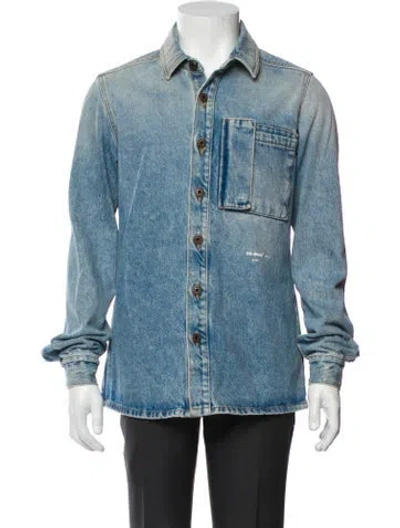 Pre-owned Off-white 2019 Graffiti Arrows Denim Jacket In Blue