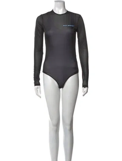 Pre-owned Off-white 2019 Graphic Print Bodysuit In Black