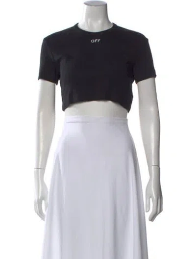 Pre-owned Off-white 2019 Graphic Print Crop Top In Black