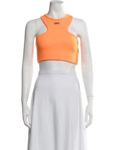 Pre-owned Off-white 2019 Graphic Print Crop Top In Orange