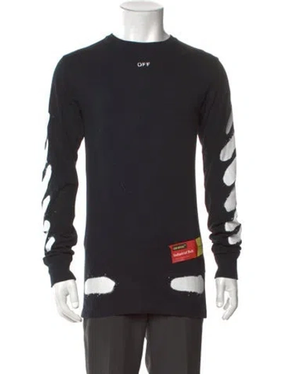Pre-owned Off-white 2019 Graphic Print Henley In Black