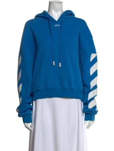 Pre-owned Off-white 2019 Graphic Print Hoodie In Blue