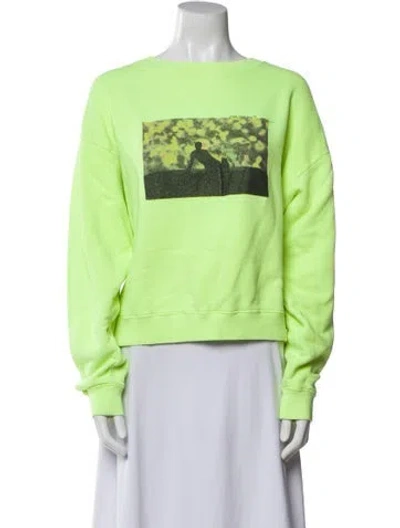 Pre-owned Off-white 2019 Graphic Print Sweater In Green