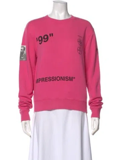 Pre-owned Off-white 2019 Graphic Print Sweatshirt In Pink