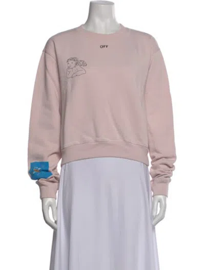 Pre-owned Off-white 2019 Graphic Print Sweatshirt In Pink