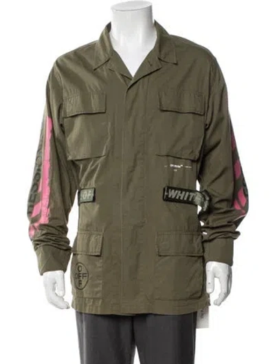 Pre-owned Off-white 2019 Graphic Print Utility Jacket In Green