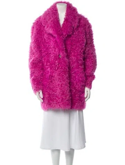 Pre-owned Off-white 2019 Lamb Fur Coat In Pink