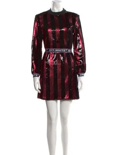 Pre-owned Off-white 2019 Mini Dress In Burgundy